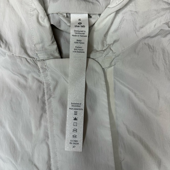 Lululemon The Lab Verdante Coat in Vapor White Size 6 Jacket Midi Shell - Picture 10 of 13
